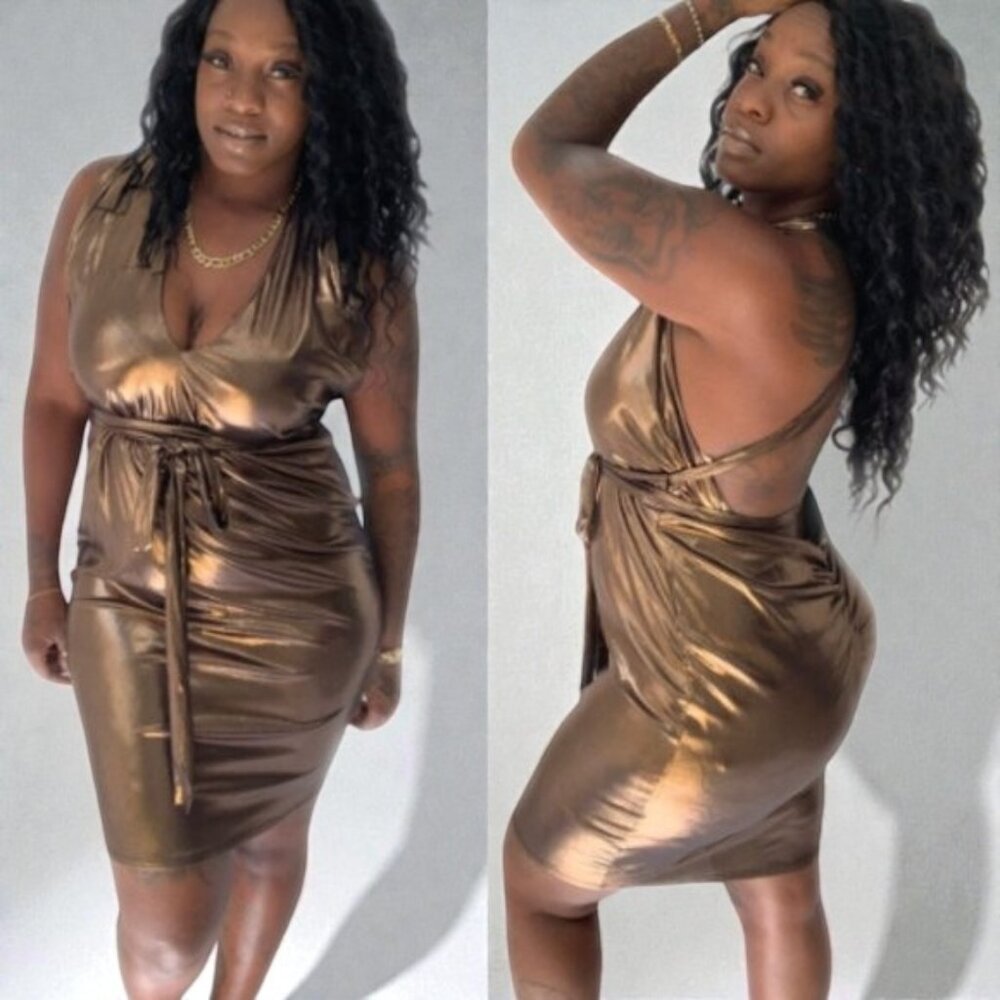 Slim Thick Open Back Party Dress